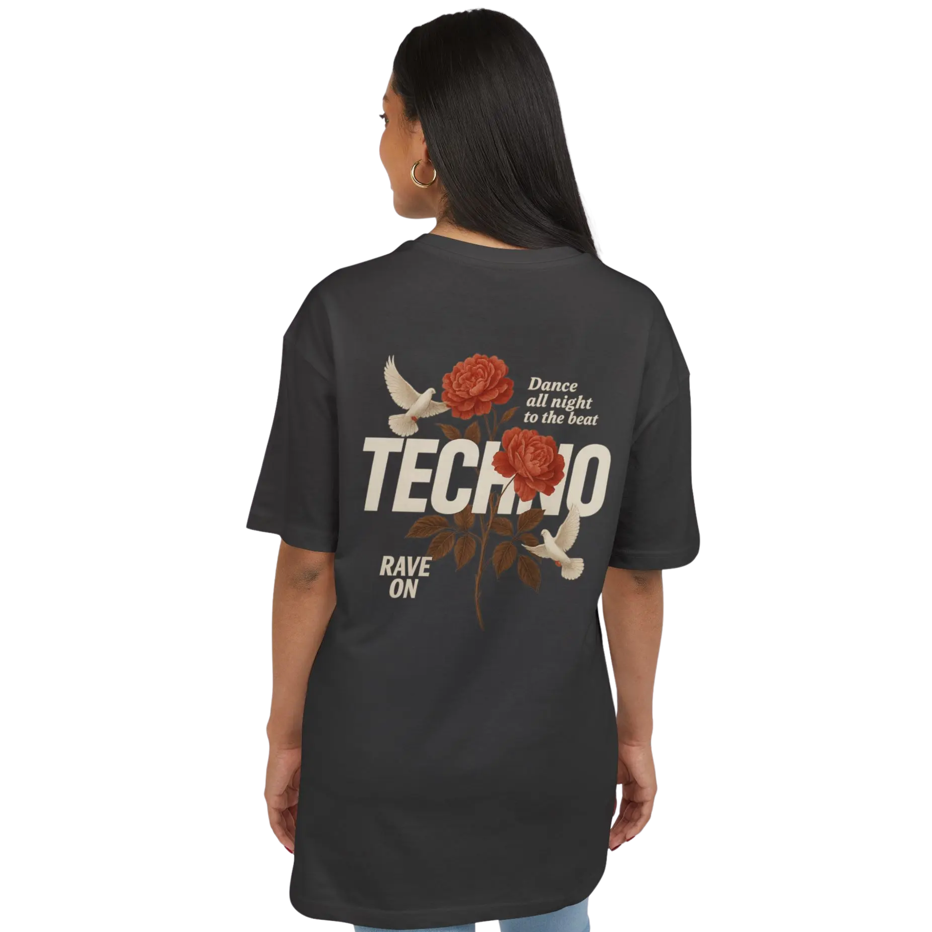 Techno Rose Rave Oversize Shirt