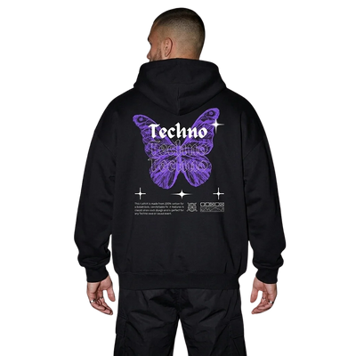 Techno Butterfly Oversize Hoodie