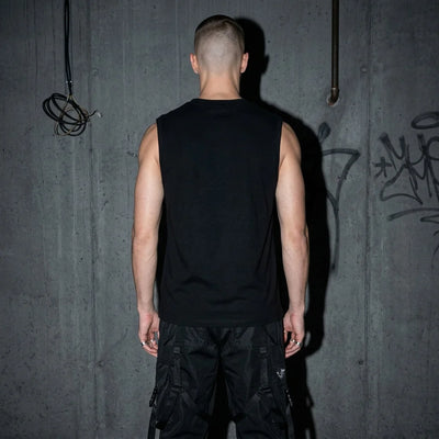 Rückansicht Nightfall Tanktop, schwarz, urbaner Look, Festival-Style