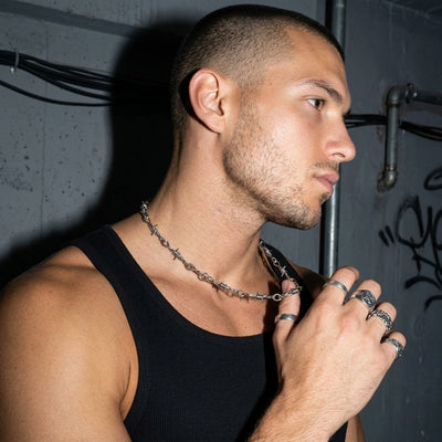 Barbed Wire Chain - Dreiviertel-Ansicht | Techno Essentials